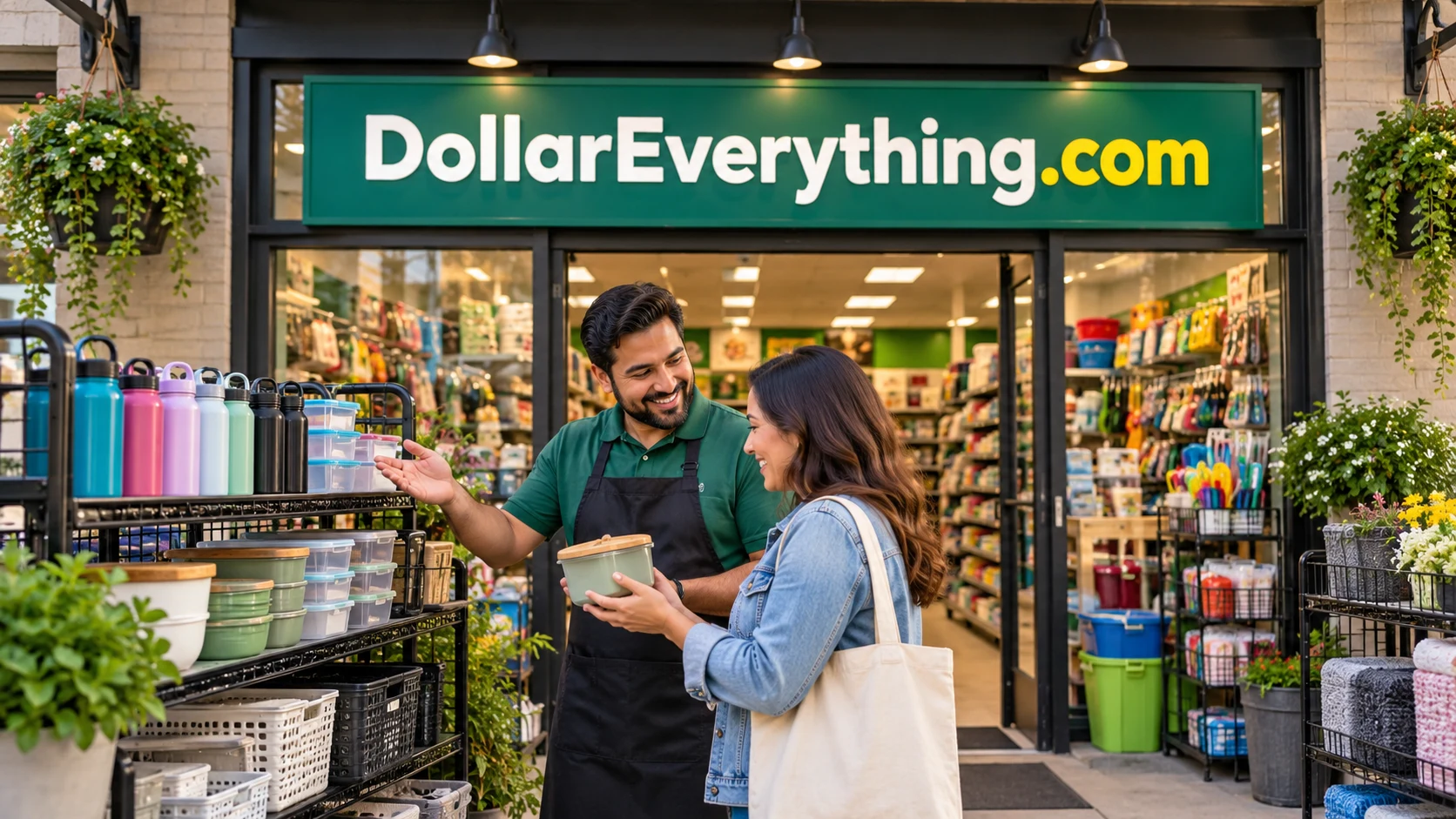 Neighborhood shop counter and local value guide, branded DollarEverything.com